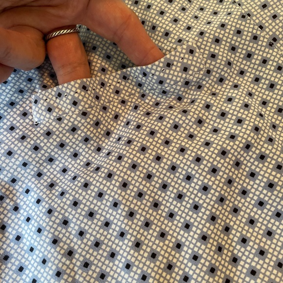 NAT NAST Size Large 100% Silk Camp Shirt MCM vibes  White / Blue Print SOPRANOS - Picture 12 of 15